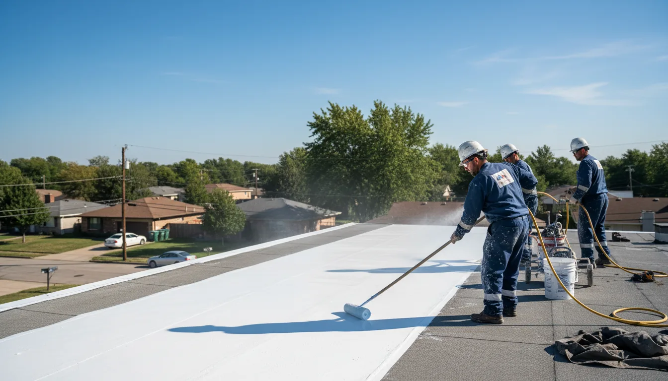 Commercial roof coating in Oakwood, OK near me